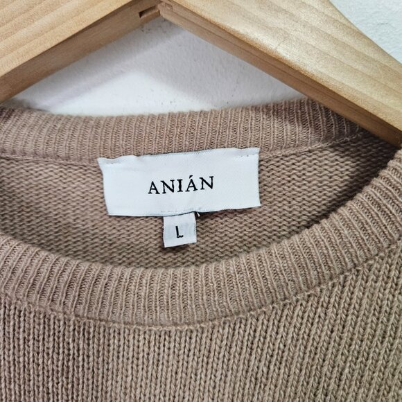 ANIAN The Cashmino Crewneck Sweater Sz L Unisex - Standard Fit - Wool Cashmere - Picture 3 of 10
